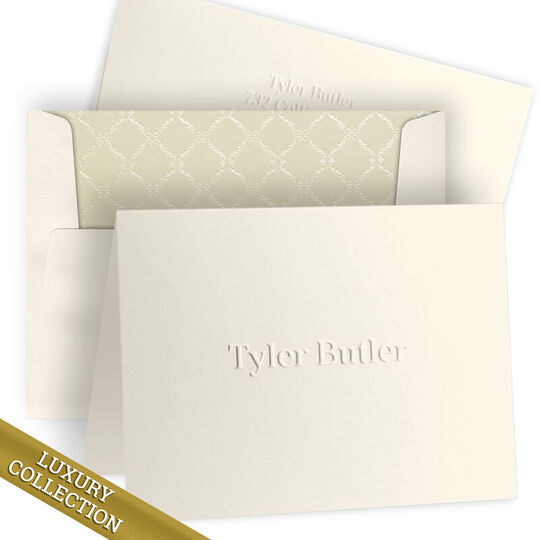 Luxury Tyler Folded Note Card Collection - Embossed
